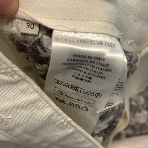 STELLA MCCARTNEY Off White Skinny Boyfriend Star Embroidered Jeans Sz 30 - Picture 7 of 7